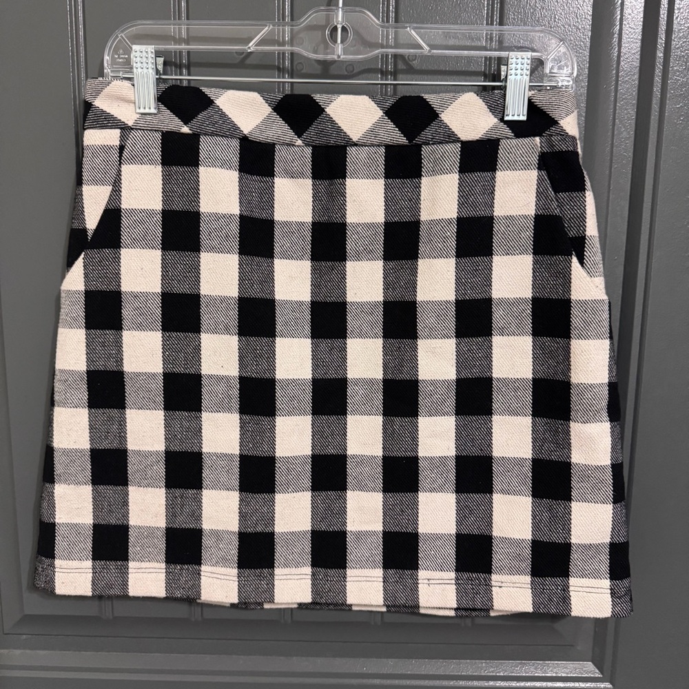 Love, Margaux Black and White Plaid Mini Skirt